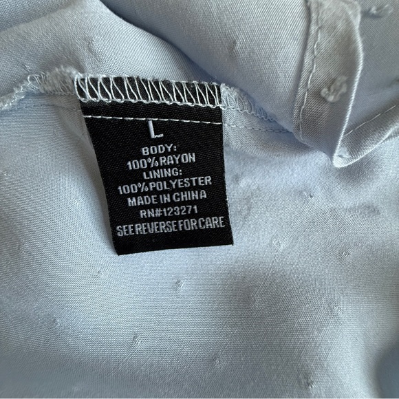 Harper & Ivy Light Blue Swiss Dot Ruffle Romper Size L - Picture 7 of 14